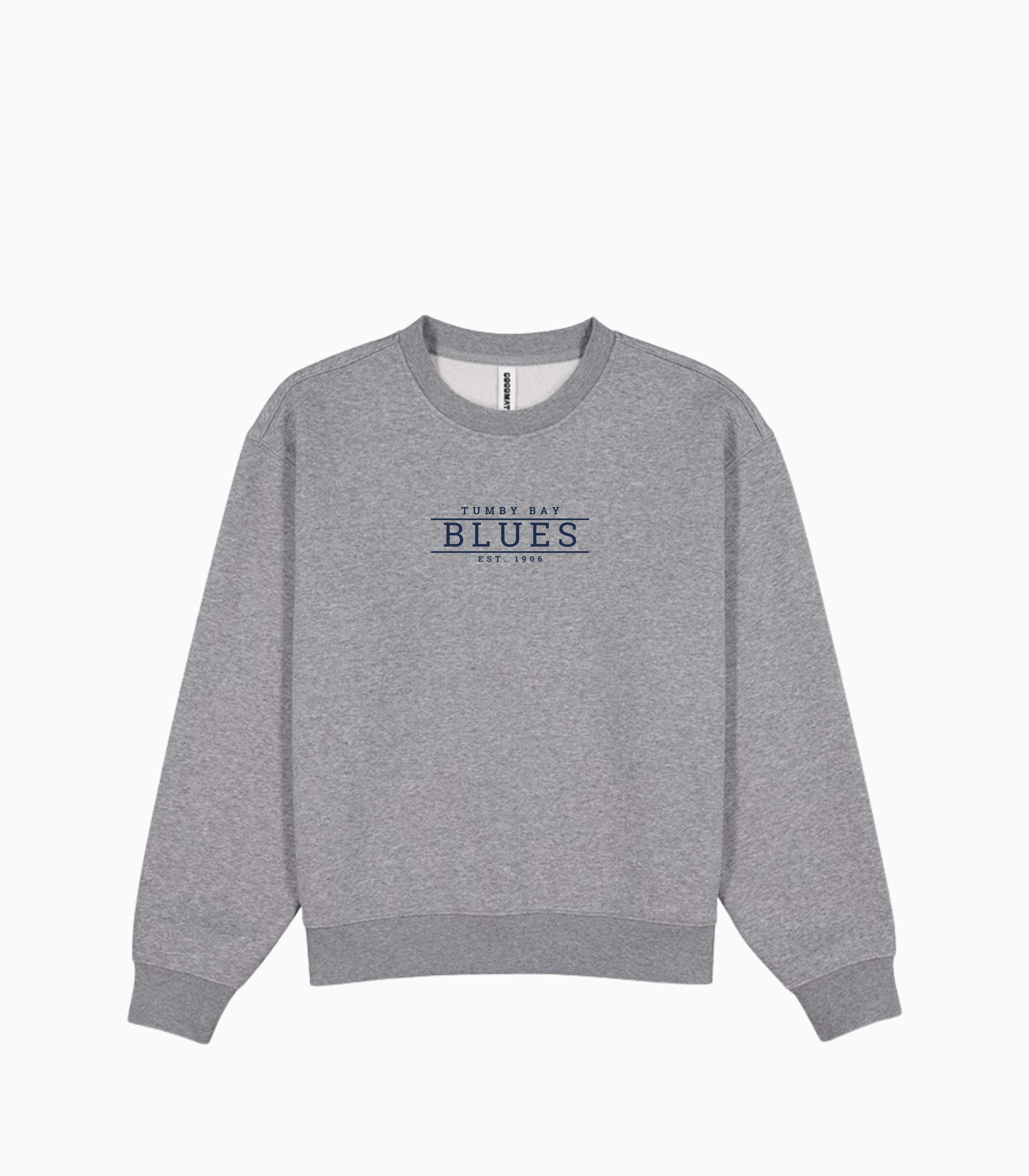 Tumby Bay Blues Mens / Unisex Everyday Crew jumper Navy, Grey Embroidered X2007M