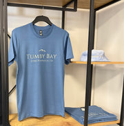Tumby Bay Core Wave Tee Unisex Fog Blue Casual Tee TBCWTM‑S