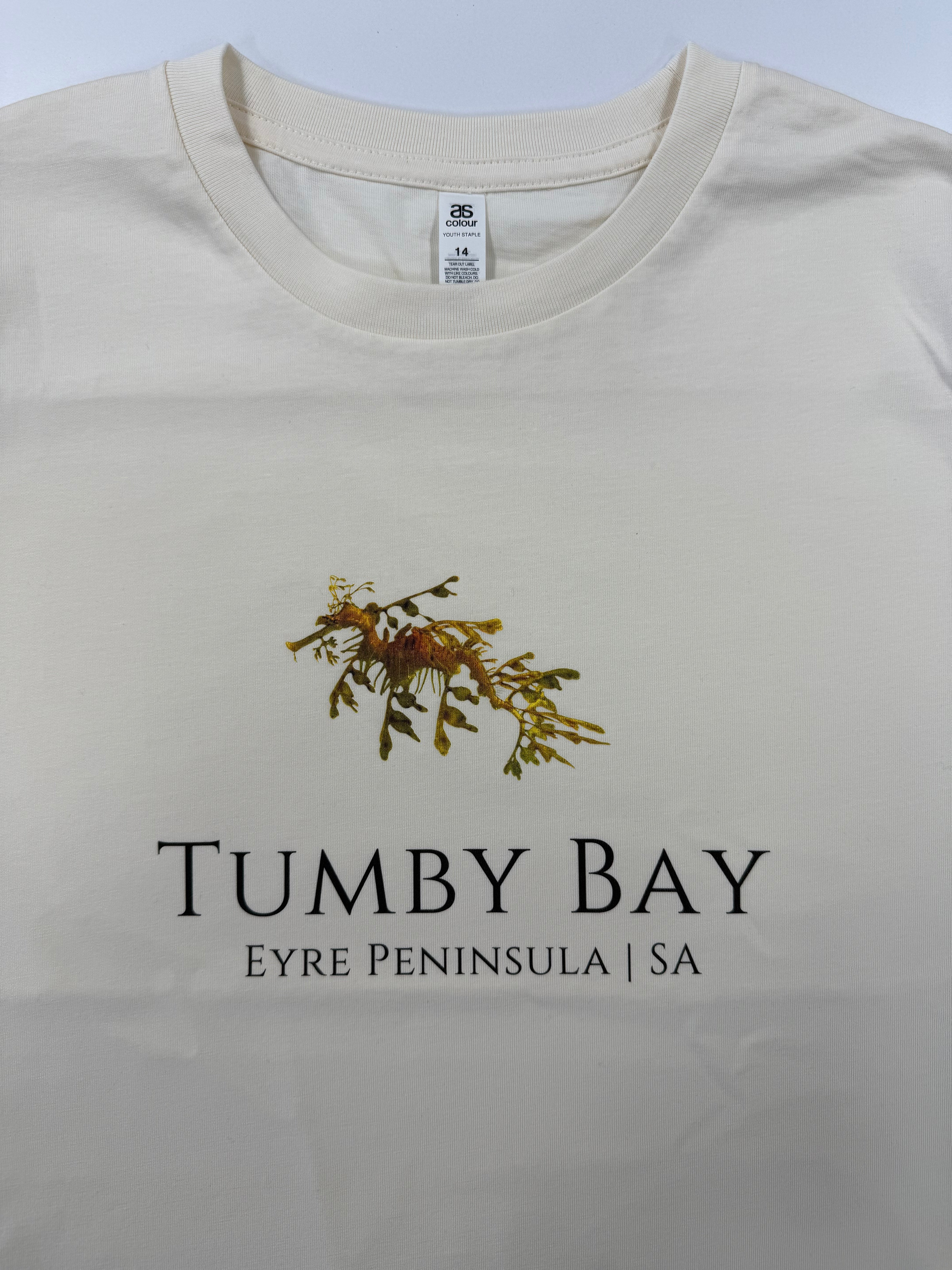 Ecru Leafy Graphic Tee for Kids Tumby Bay Casual Top