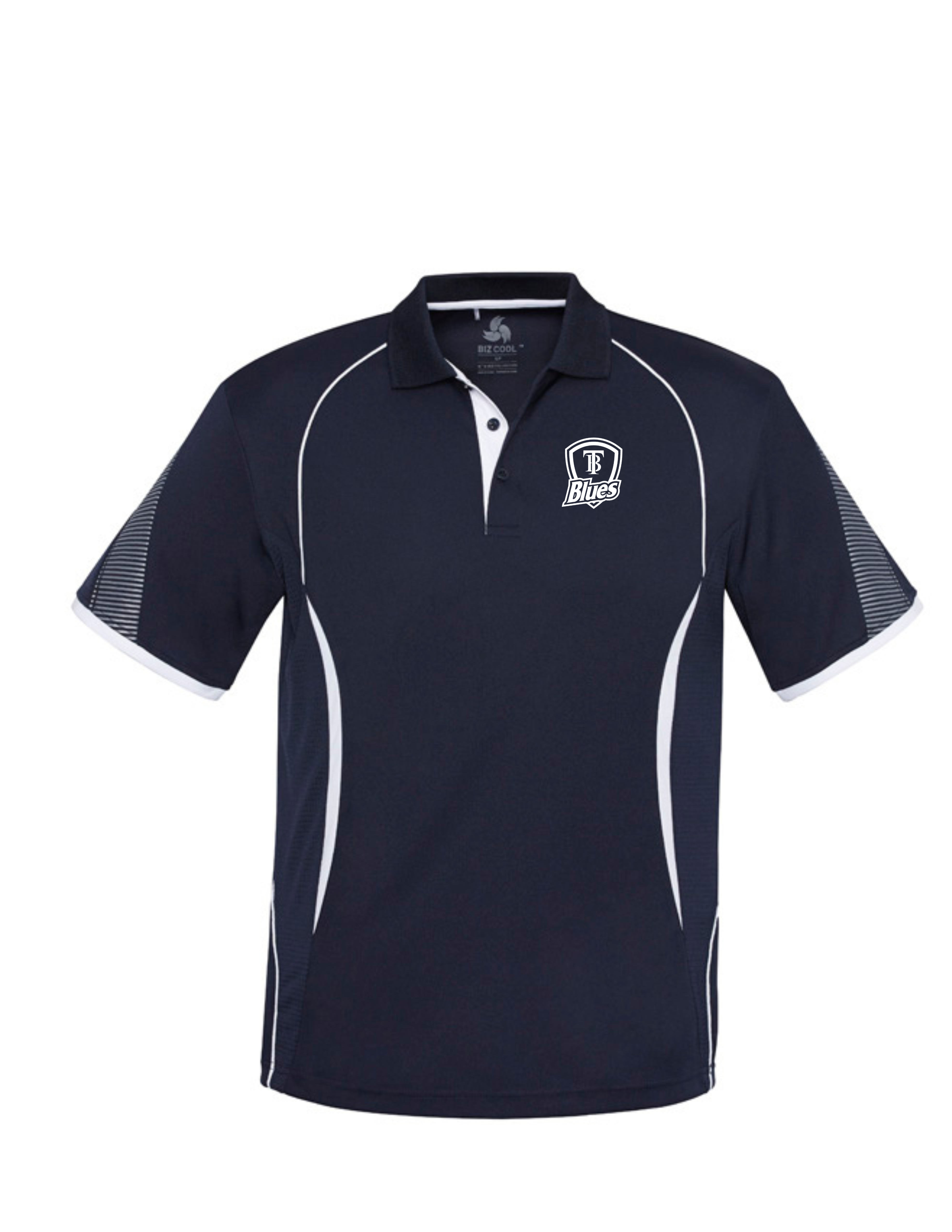 Tumby Bay Blues Mens Razor Polo Logo Embroidered Navy / White P405MS-Collins Clothing Co