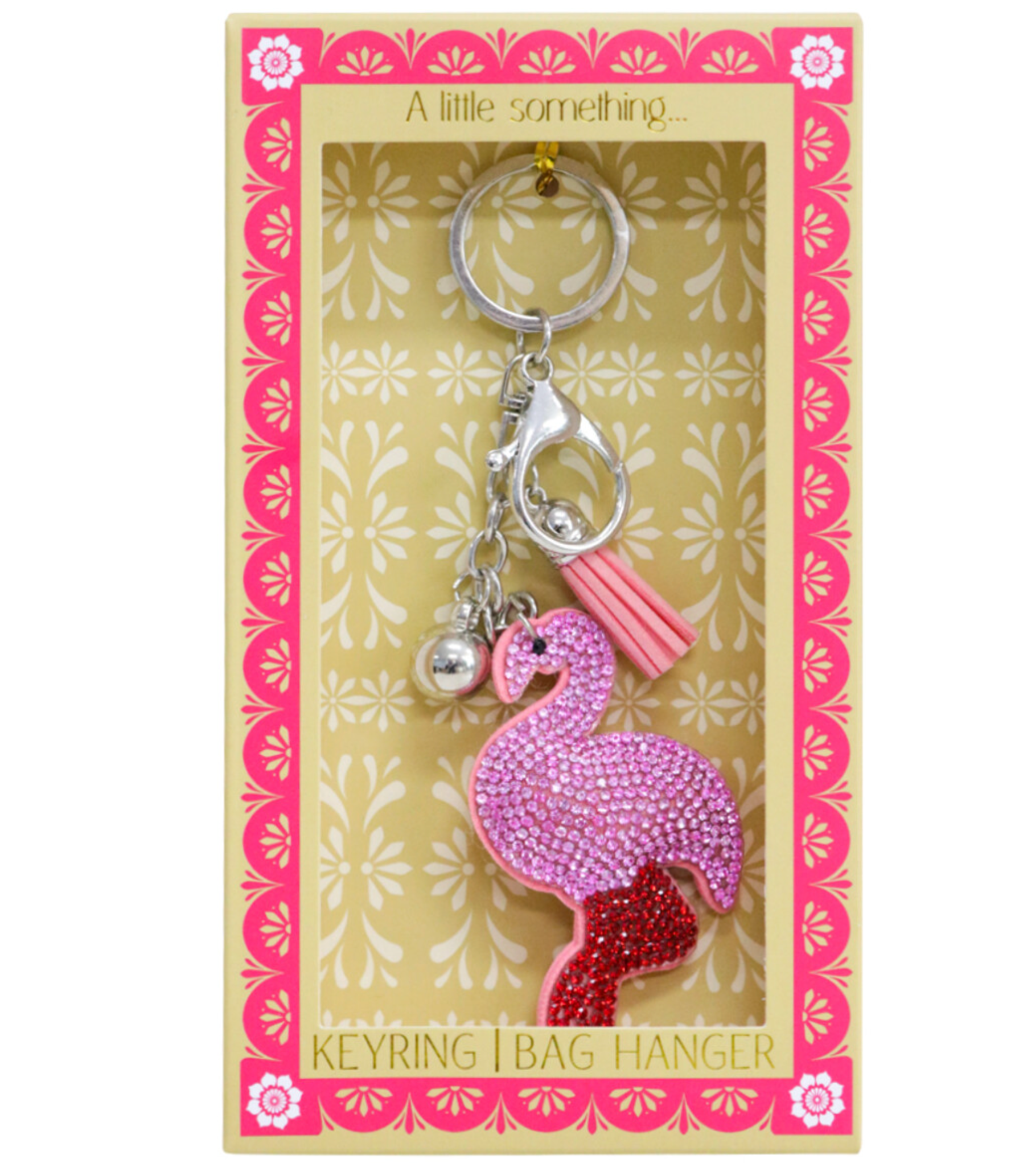 Keyring Bag Hanger Pink Red Flamingo