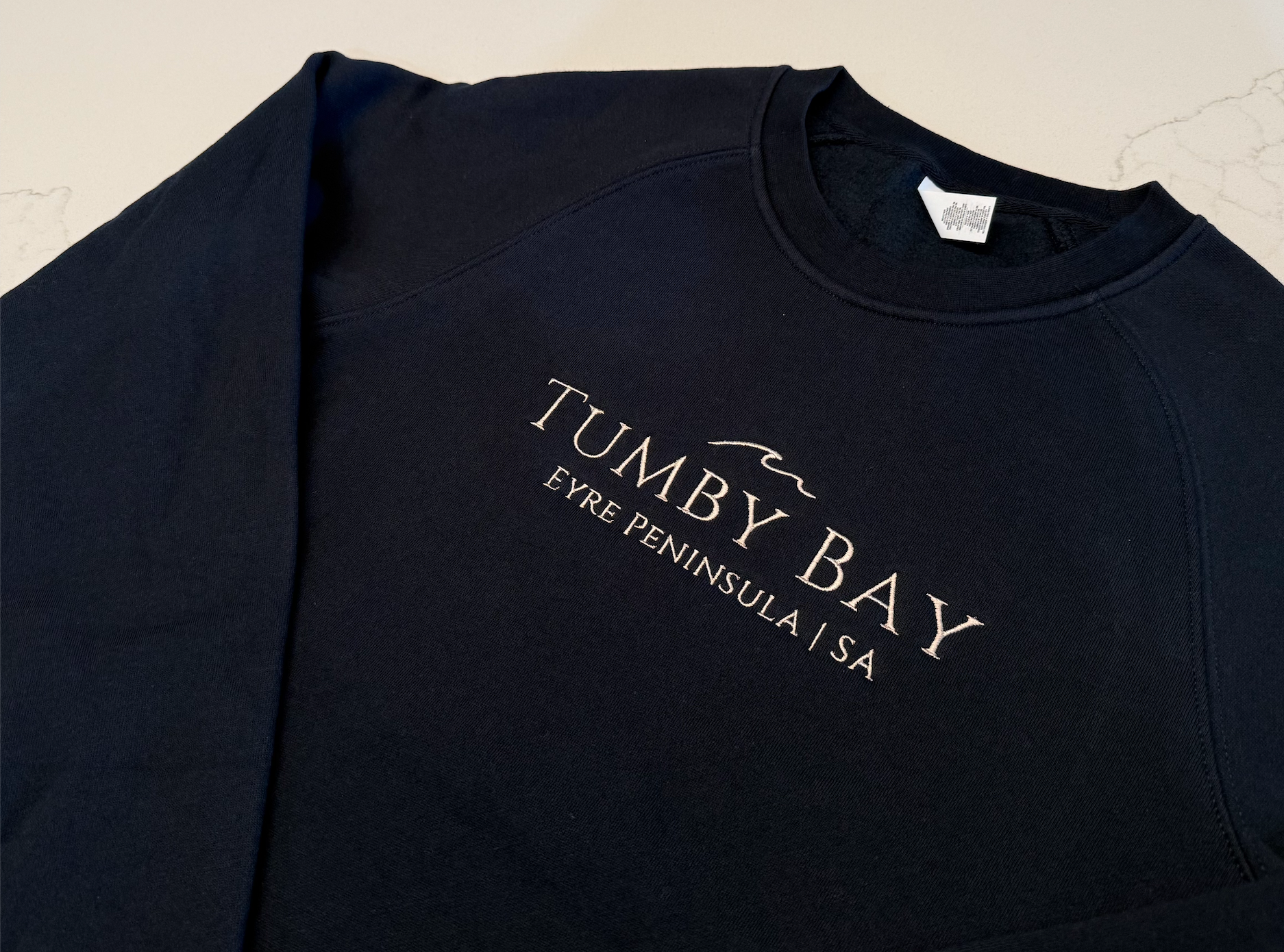 Tumby Bay Core Crew Wave embroidered Jumper Unisex Navy