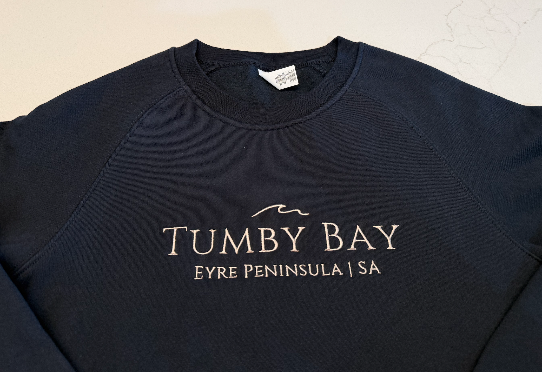 Tumby Bay Core Crew Wave embroidered Jumper Unisex Navy
