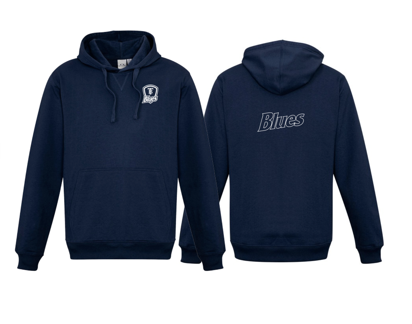 Tumby Bay Blues Mens / Unisex Navy Crew Hoodie Logo Embroidered SW760M