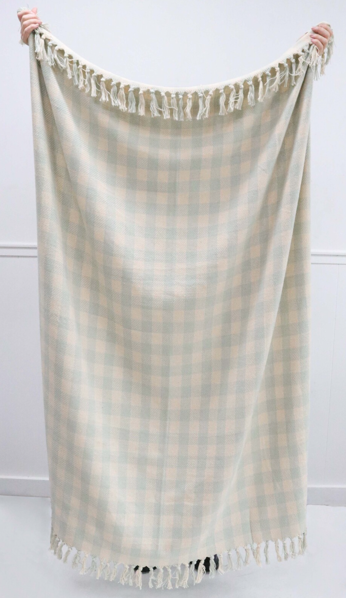 Throw Thyme Rug Cotton classic check pattern blanket 125x150cm