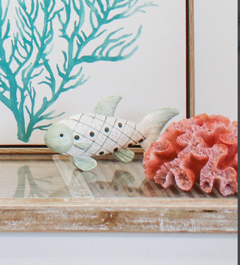 Coral Colt Reef Sculpture Beach Coastal 20x20x10cm