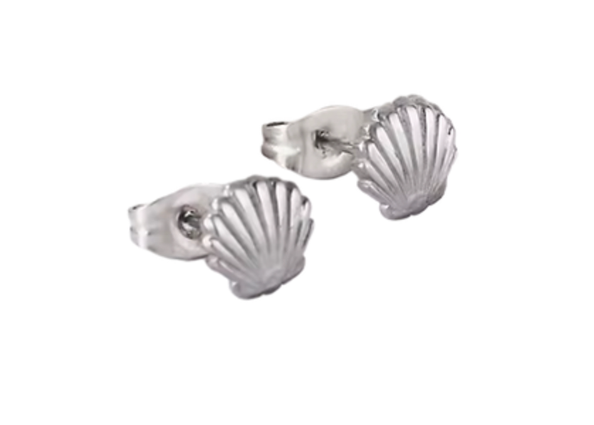 Sea Soul Home Clam Studs Stainless Steel Gold Plated Earrings PVD