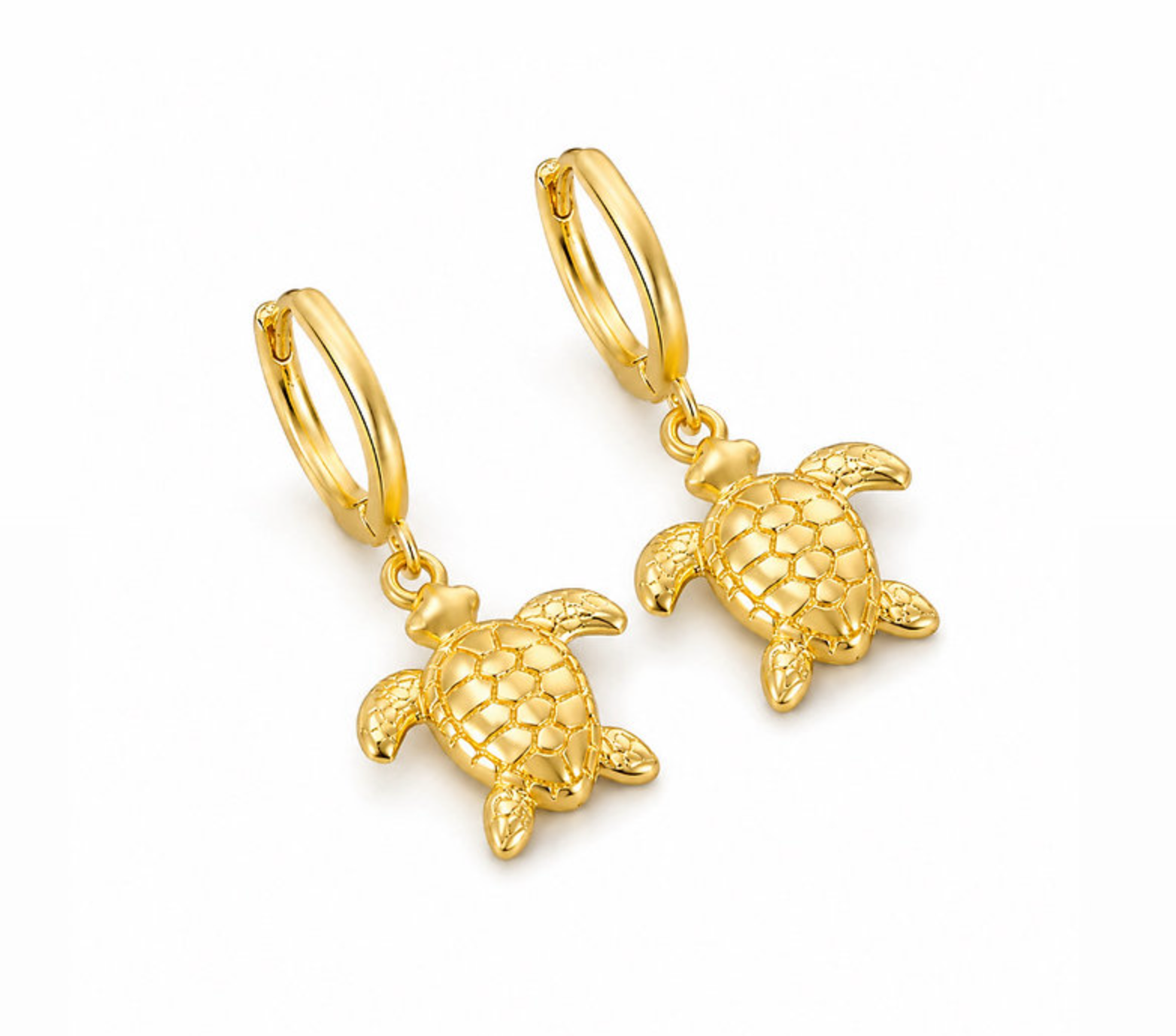 Sea Soul Turtle Small Hoop Earrings 925 Sterling Silver 18k Gold Plated