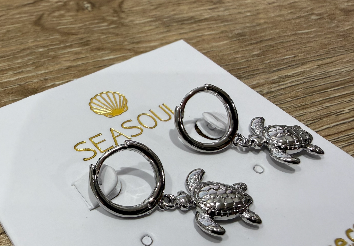 Sea Soul Turtle Small Hoop Earrings 925 Sterling Silver 18k Gold Plated
