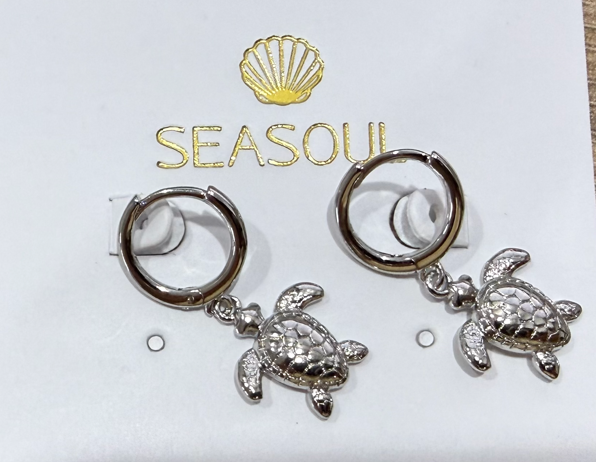 Sea Soul Turtle Small Hoop Earrings 925 Sterling Silver 18k Gold Plated