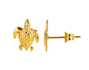 Sea Soul Home Turtle Studs Earrings Stainless Steel Gold Plated PVD