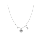 Sea Soul Seashell Starfish Charm Beach Necklace Stainless Steel Lead free Cubic Zirconia Stone