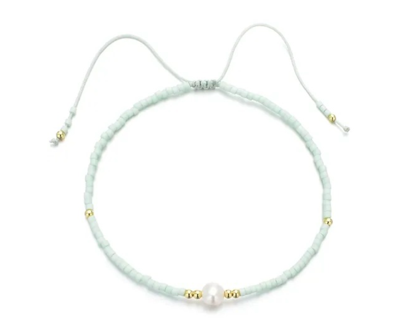Sea Soul freshwater pearl Bracelet Handmade with the highest quality Japanese Miyuki beads & the softest of silk thread. Fully adjustable to 29cm long.