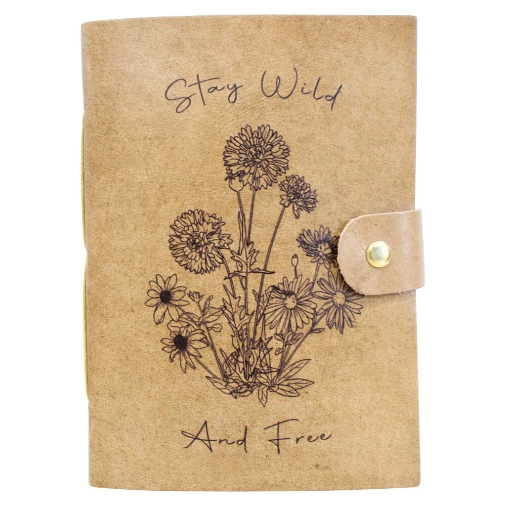 Leather N/Book Earth Flowers Notebook