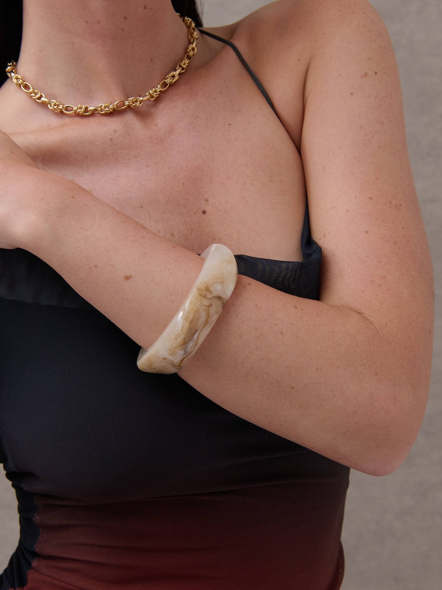Angular Cuff Bangle in Multi - Land to Coast