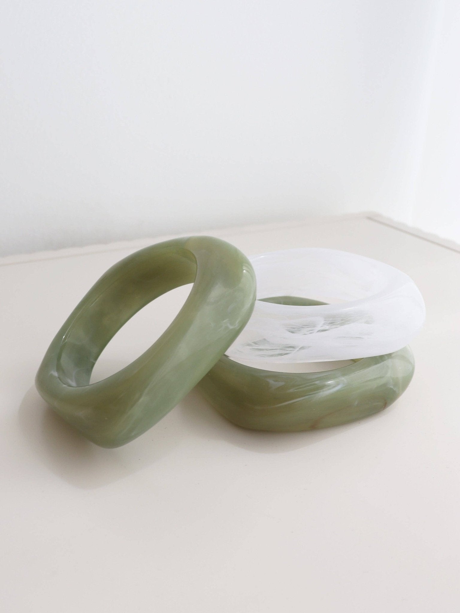 Angular Cuff Bangle in Sage - Land to Coast