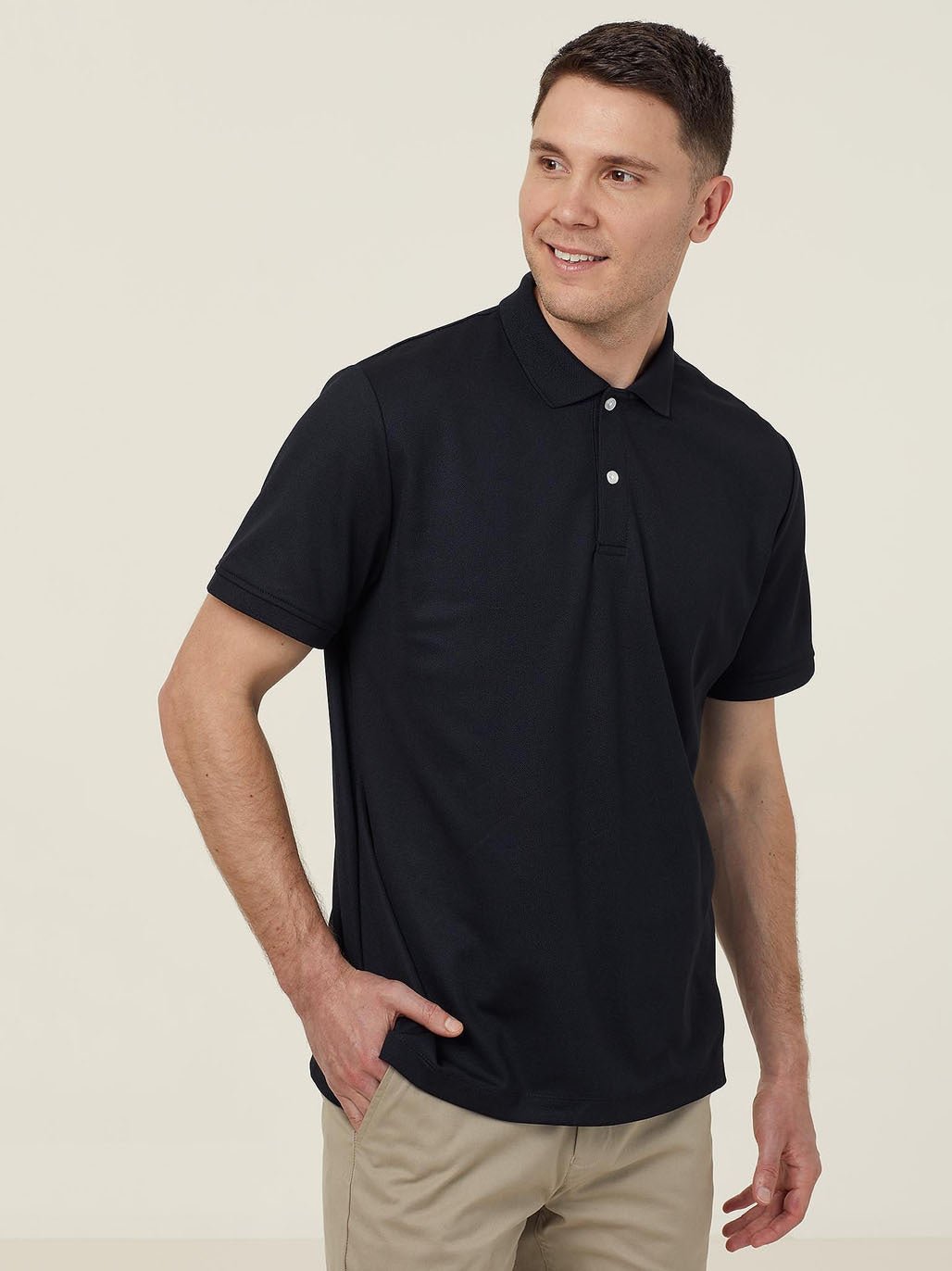 Antibacterial Polyface Short Sleeve Work Polo Black CATJ2M - Land to Coast