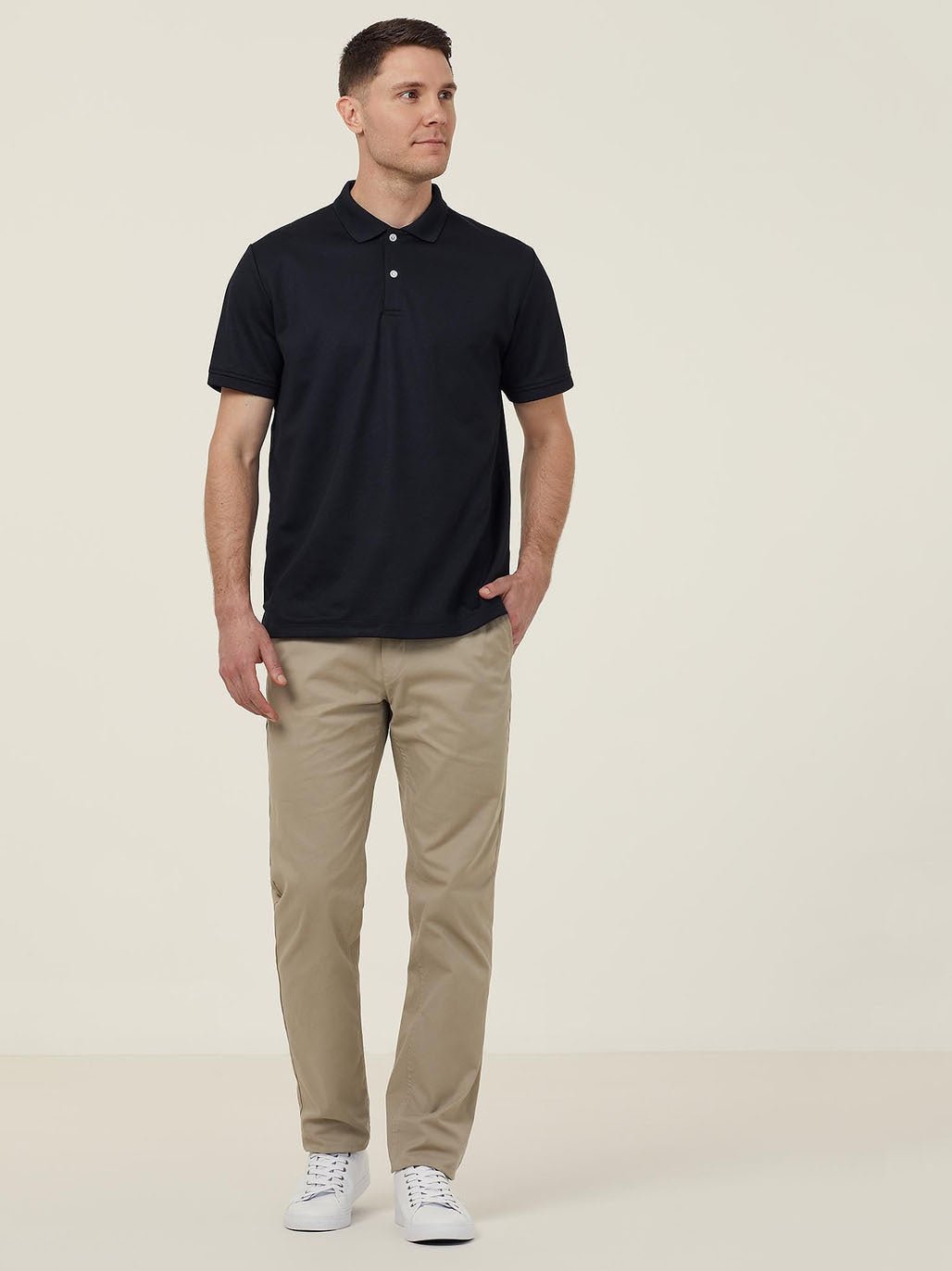 Antibacterial Polyface Short Sleeve Work Polo Black CATJ2M - Land to Coast