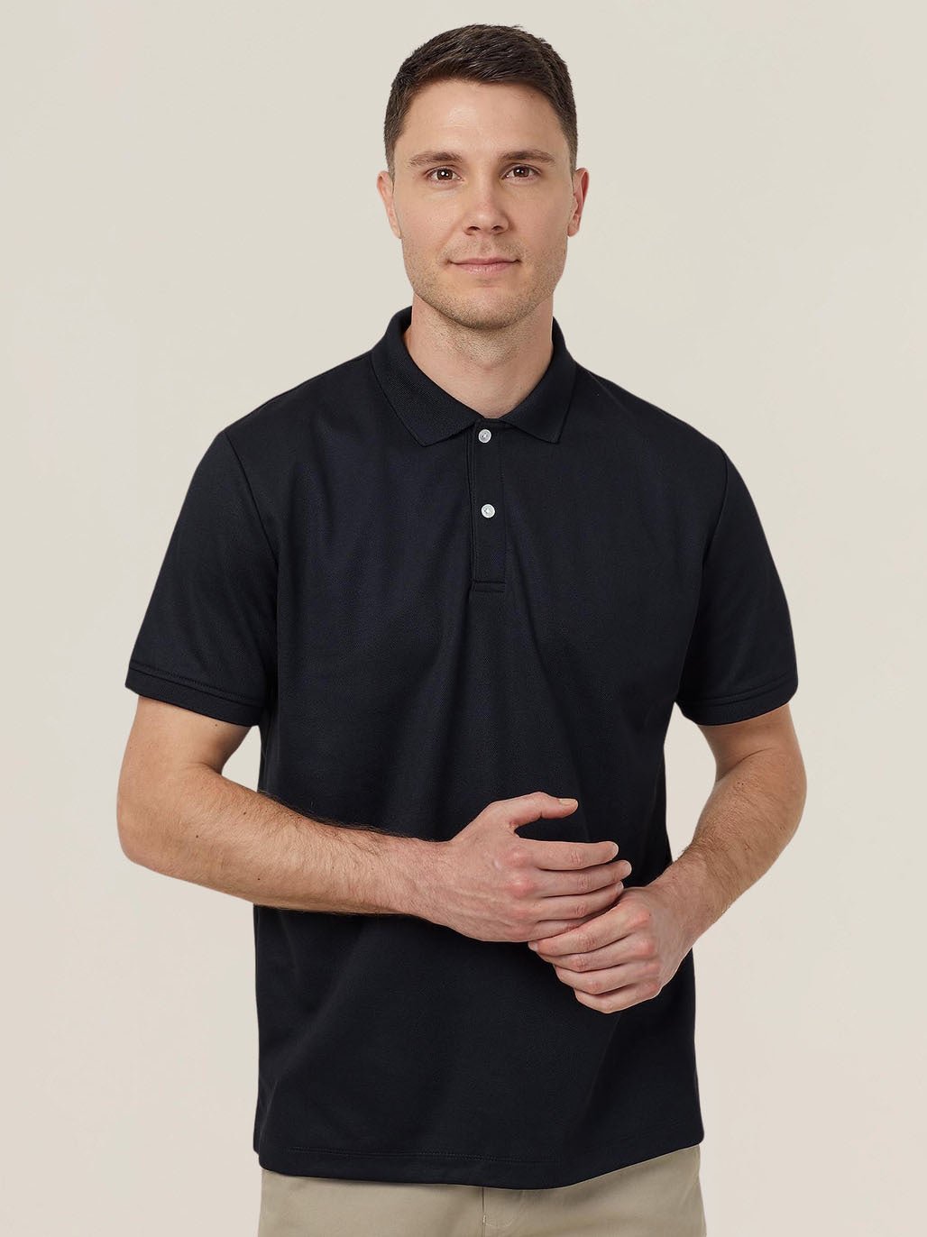 Antibacterial Polyface Short Sleeve Work Polo Black CATJ2M - Land to Coast