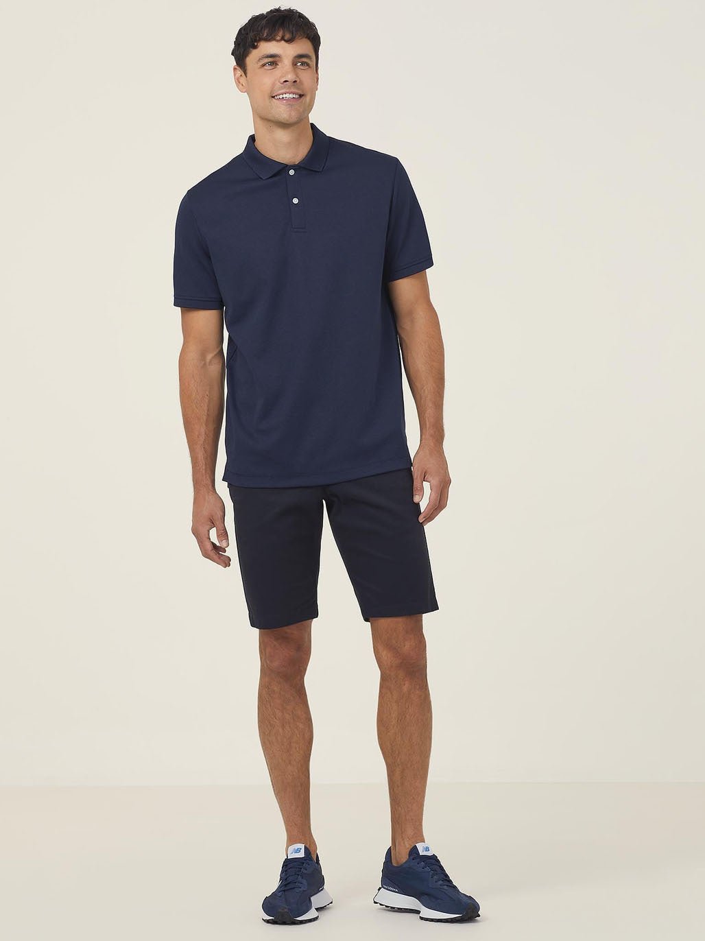 Antibacterial Polyface Short Sleeve Work Polo Navy CATJ2M - Land to Coast