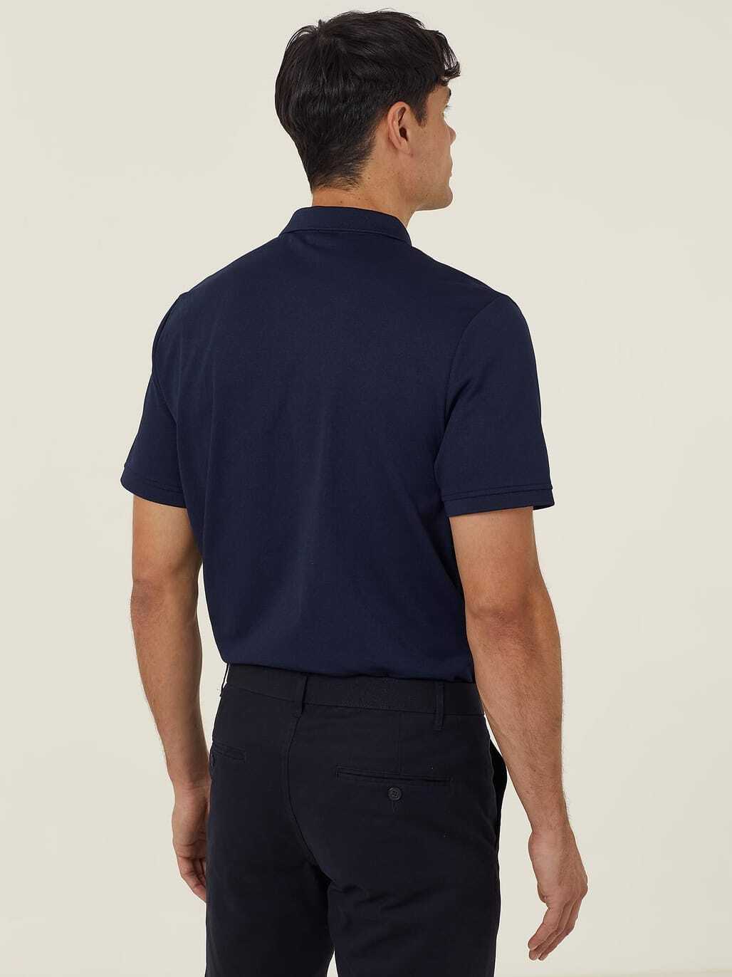 Antibacterial Polyface Short Sleeve Work Polo Navy CATJ2M - Land to Coast
