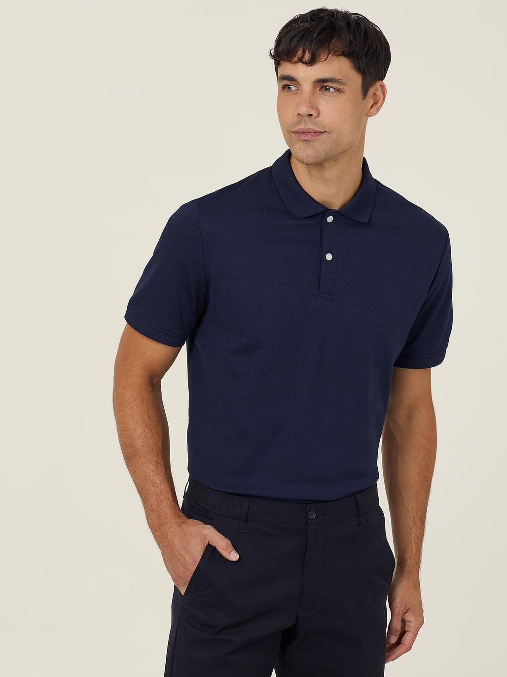 Antibacterial Polyface Short Sleeve Work Polo Navy CATJ2M - Land to Coast