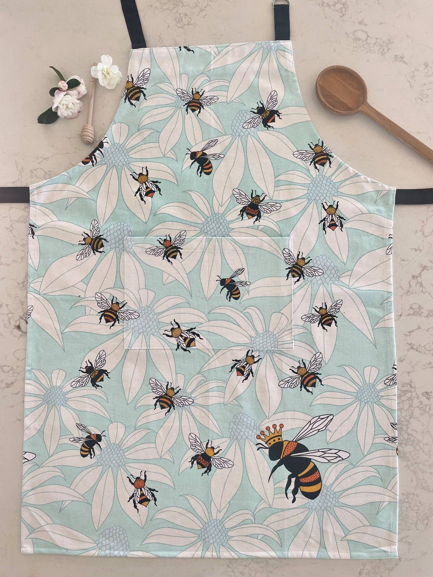 Apron (Heavy Drill) - Flower Bees - Land to Coast