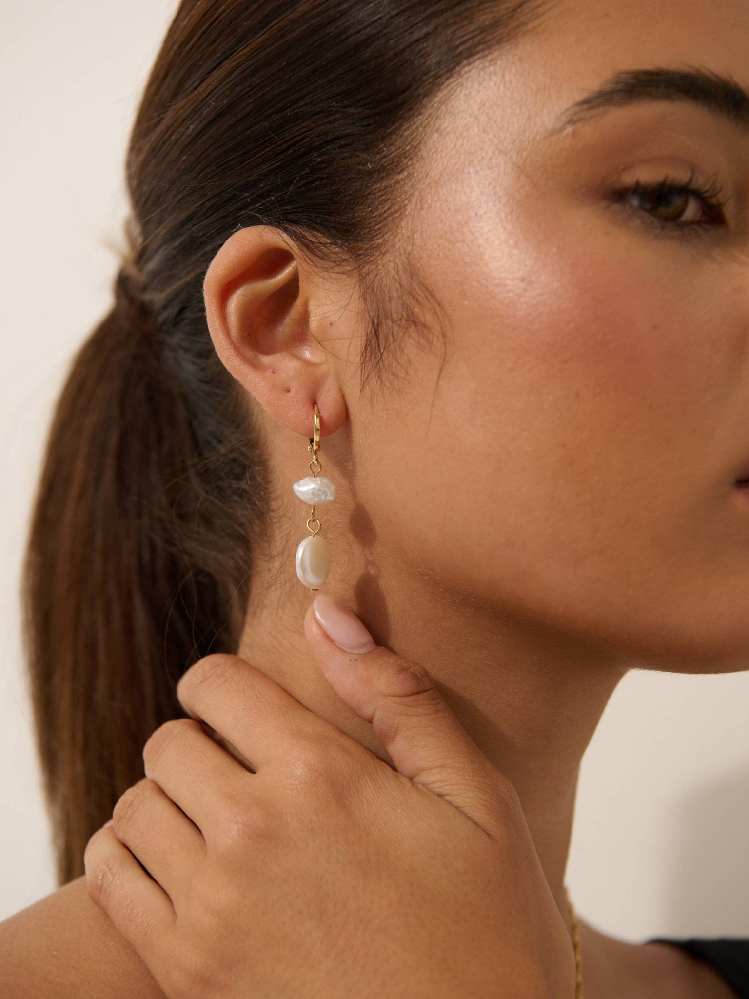Aura Pearl 18K Gold Plated Earrings - Land to Coast