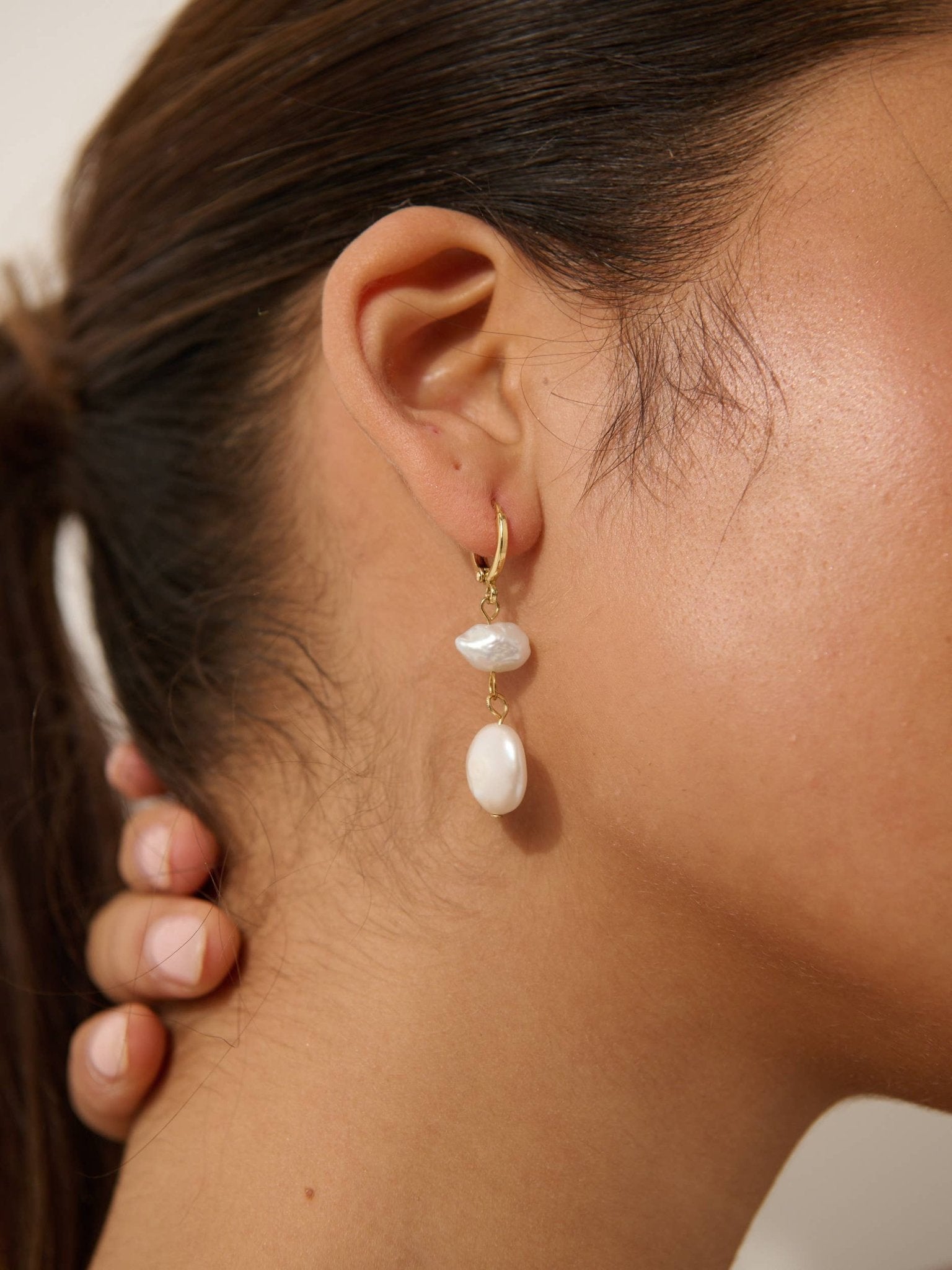 Aura Pearl 18K Gold Plated Earrings - Land to Coast