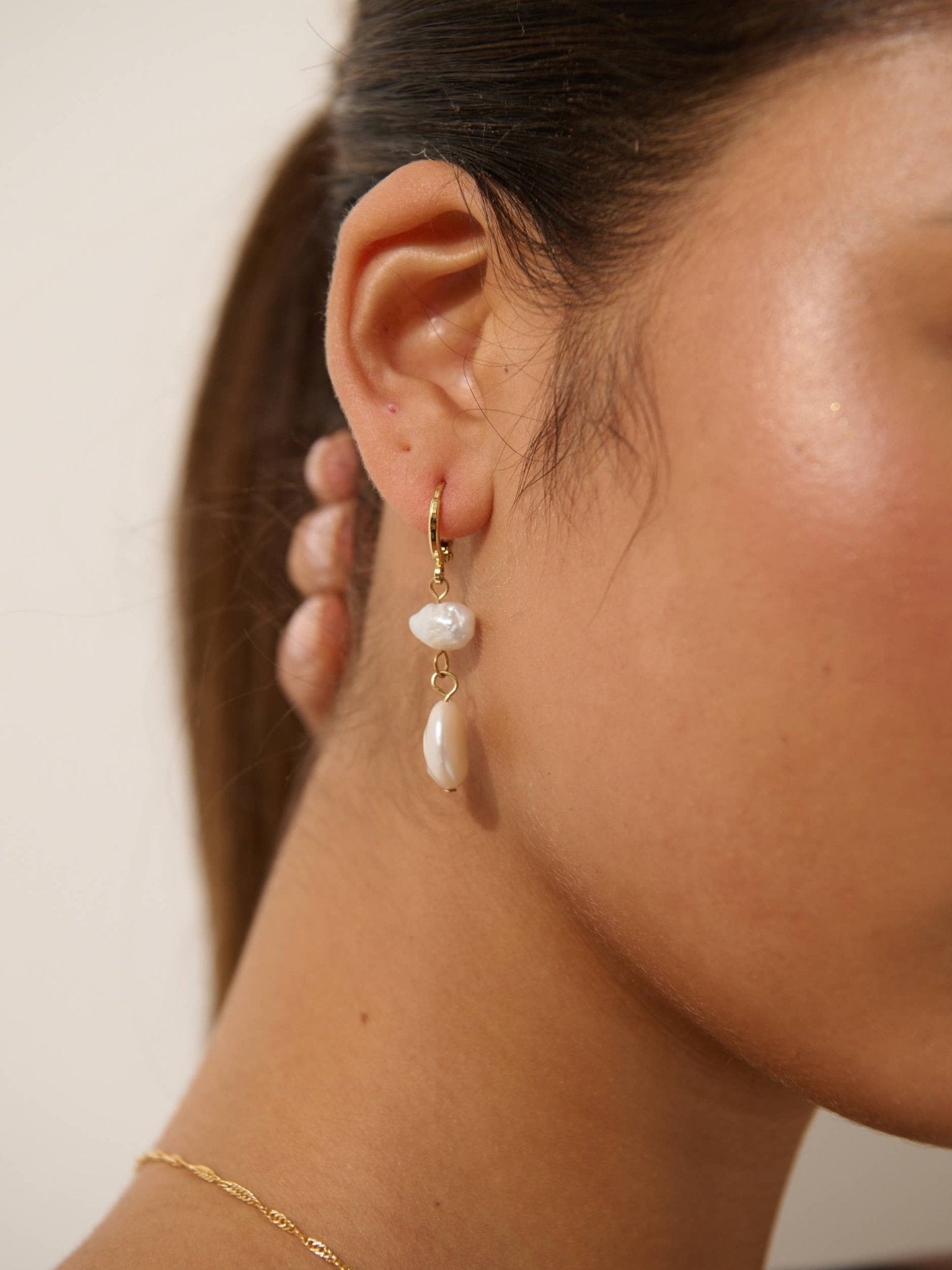 Aura Pearl 18K Gold Plated Earrings - Land to Coast