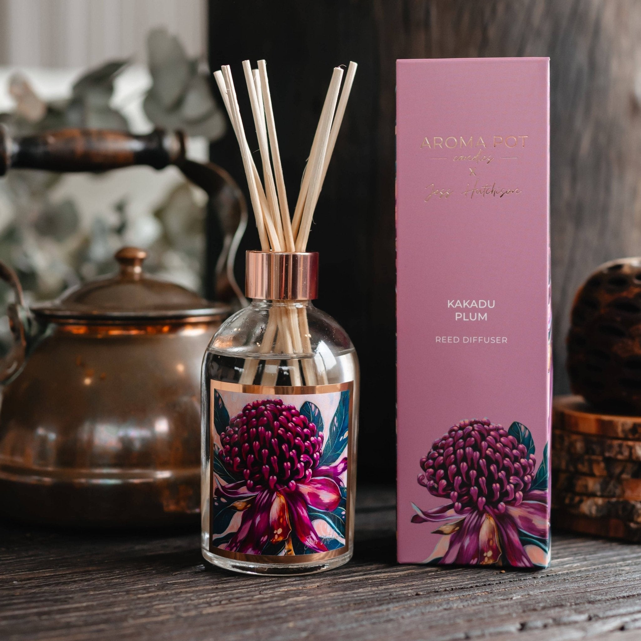 Australian artist reed diffuser | Kakadu plum | 200ml - Land to Coast