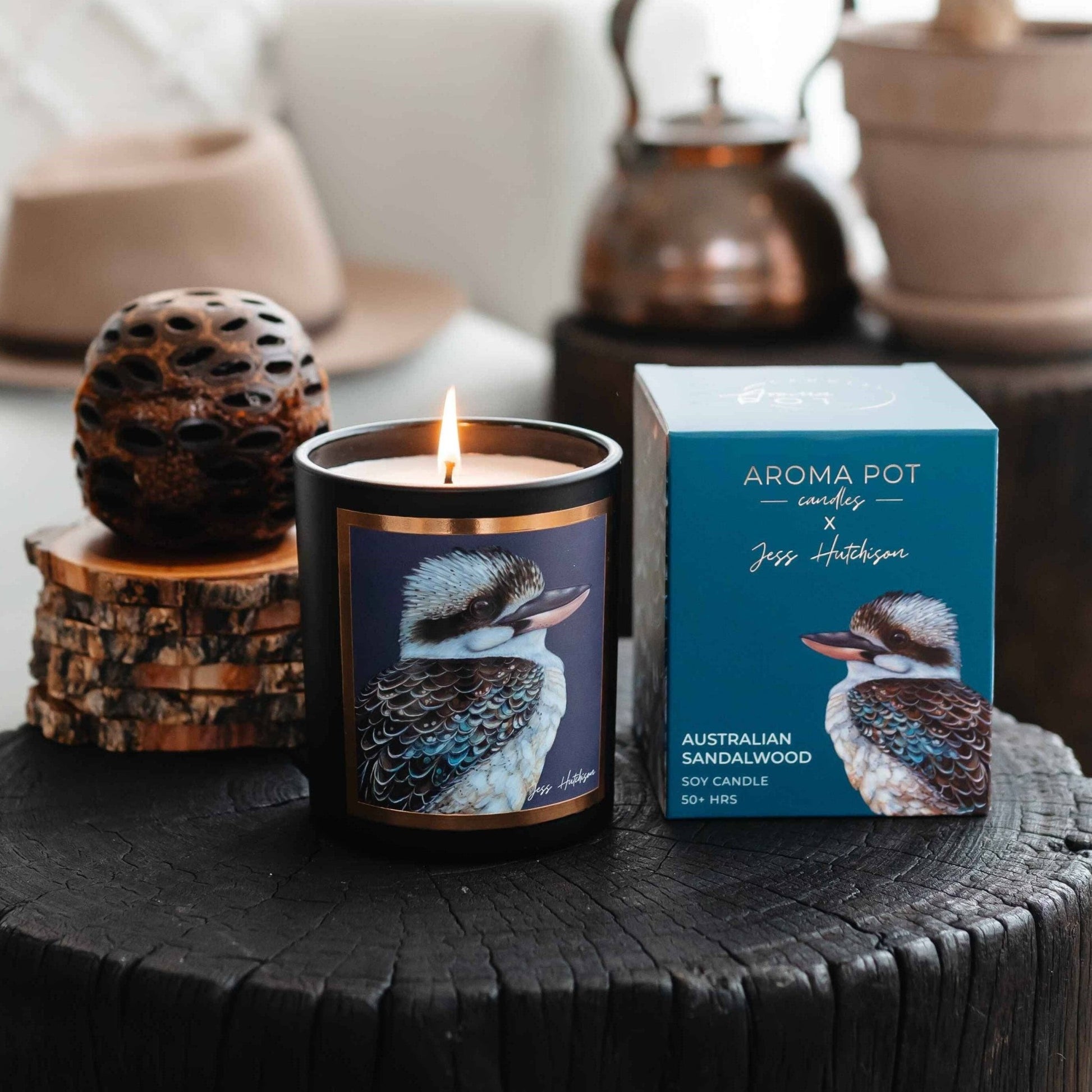 Australian artist soy candle | Australian Sandalwood | 50+hrs - Land to Coast