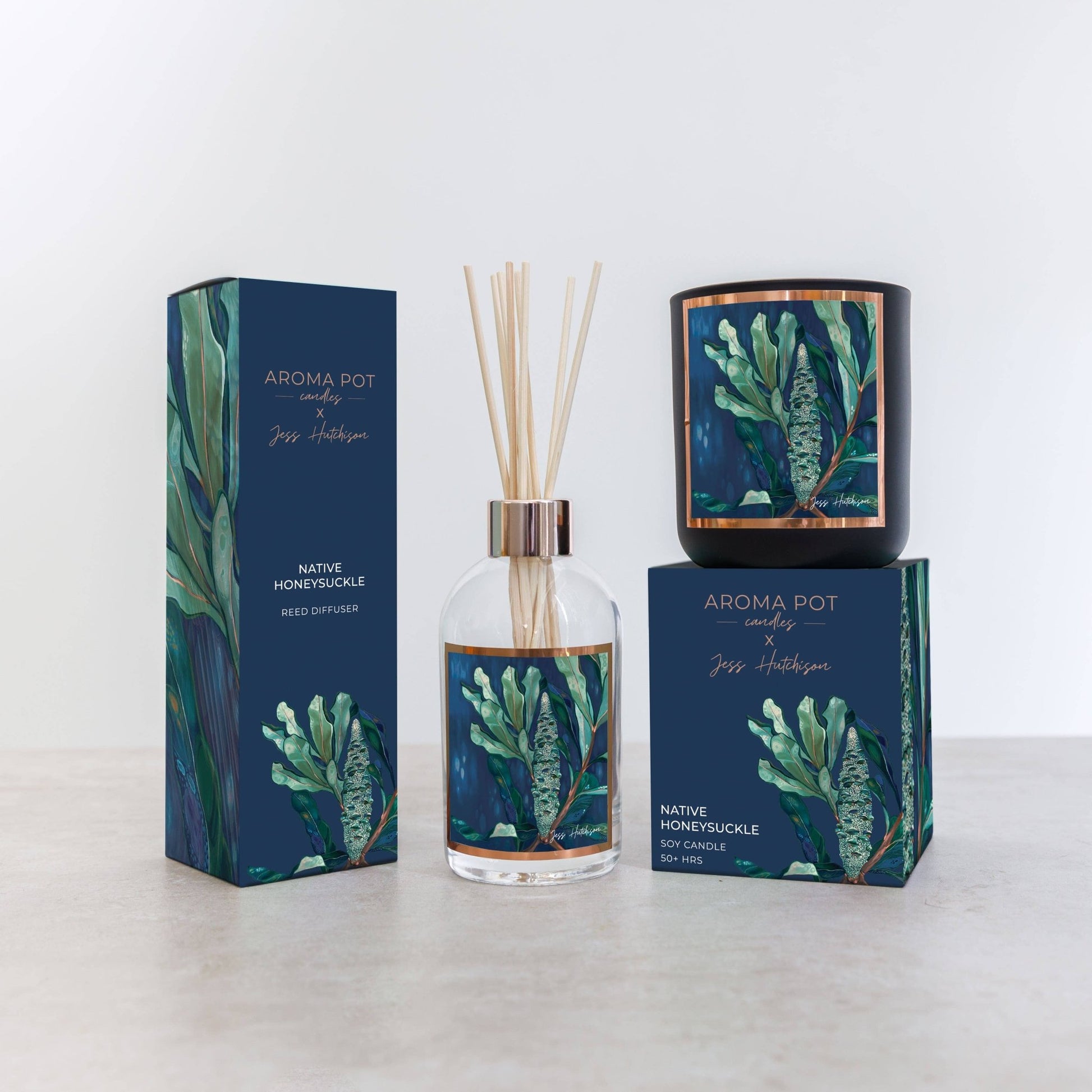 Australian artist soy candle | Native Honeysuckle | 50+hrs - Land to Coast
