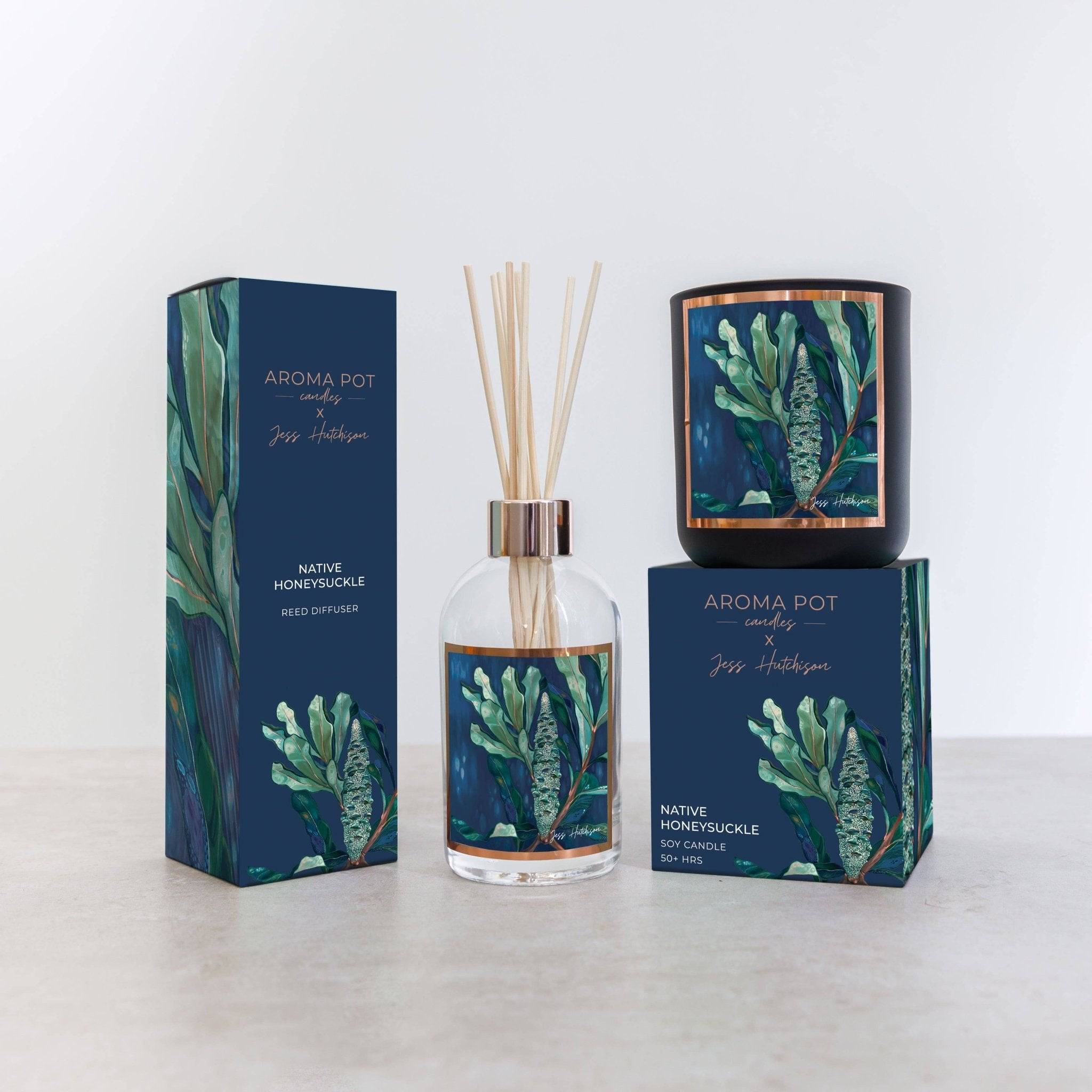 Australian artist soy candle | Native Honeysuckle | 50+hrs - Land to Coast