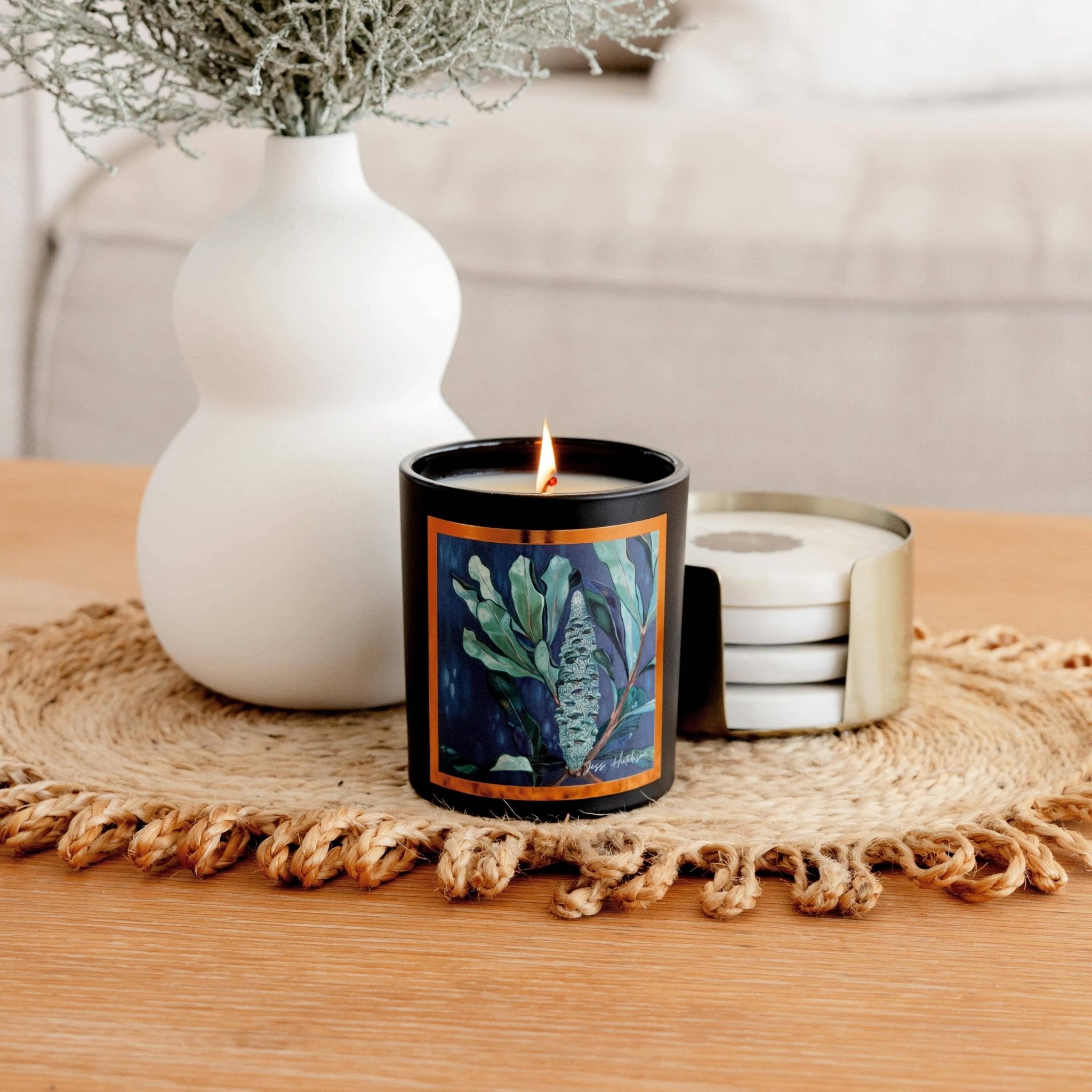 Australian artist soy candle | Native Honeysuckle | 50+hrs - Land to Coast
