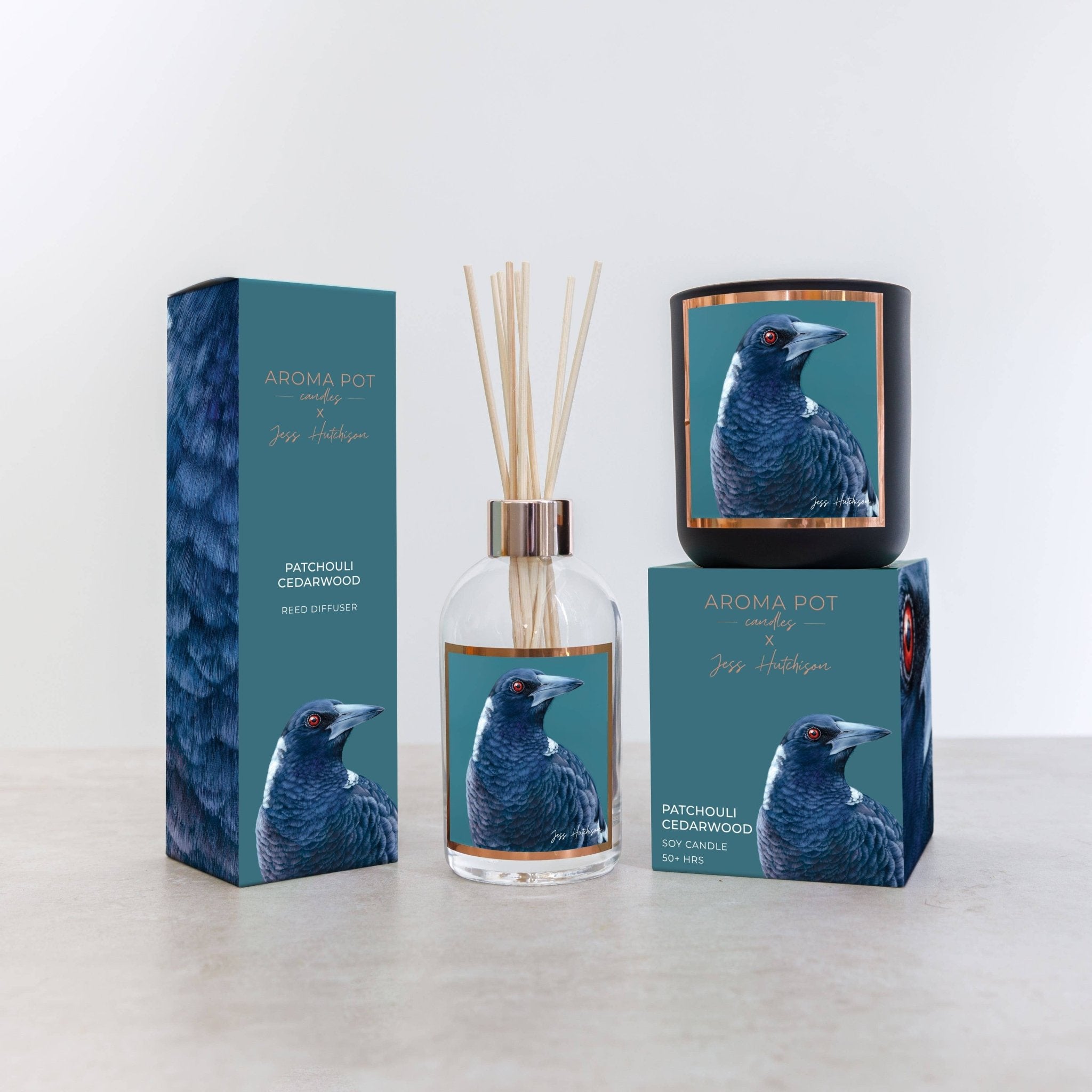 Australian artist soy candle | Patchouli Cedarwood | 50+hrs - Land to Coast