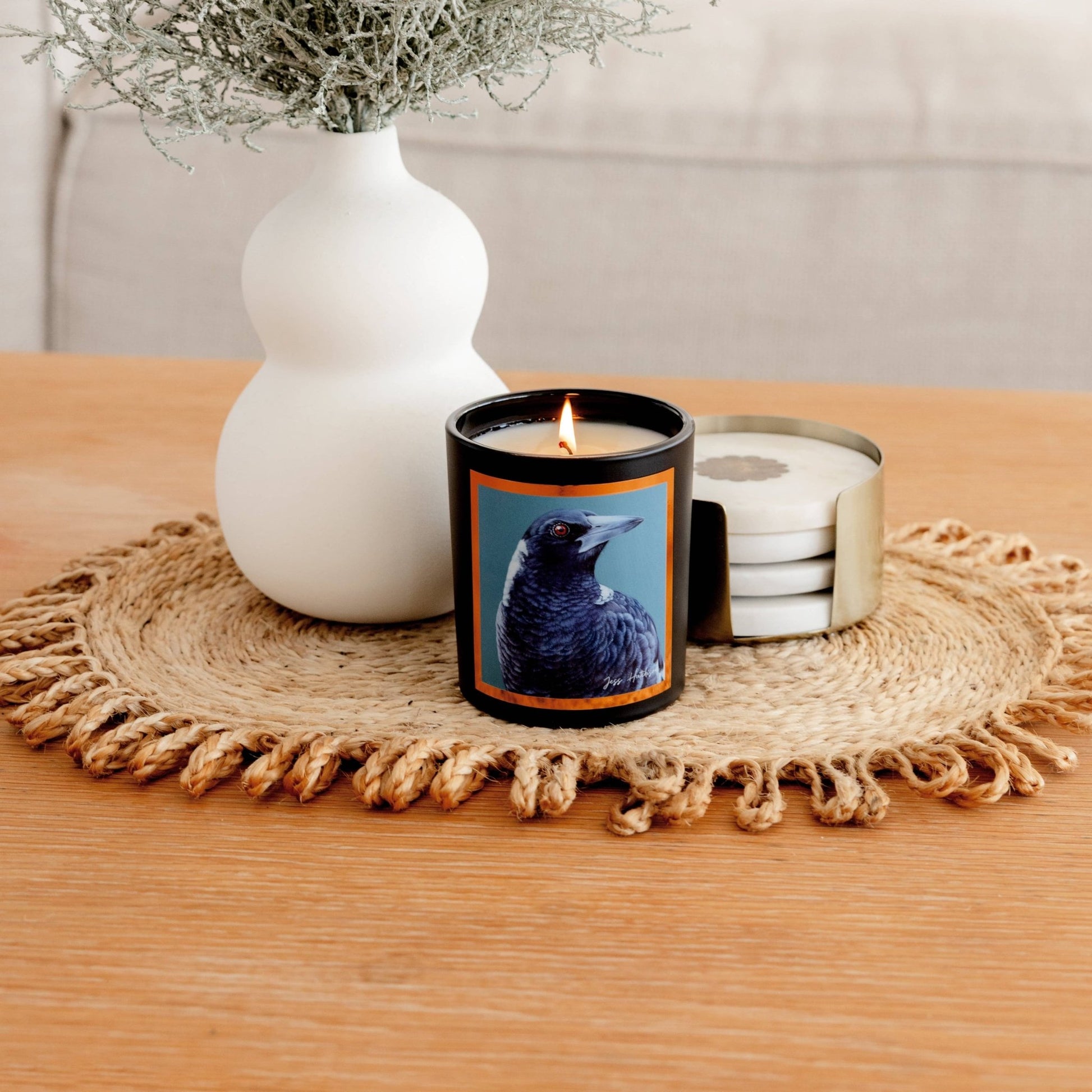 Australian artist soy candle | Patchouli Cedarwood | 50+hrs - Land to Coast