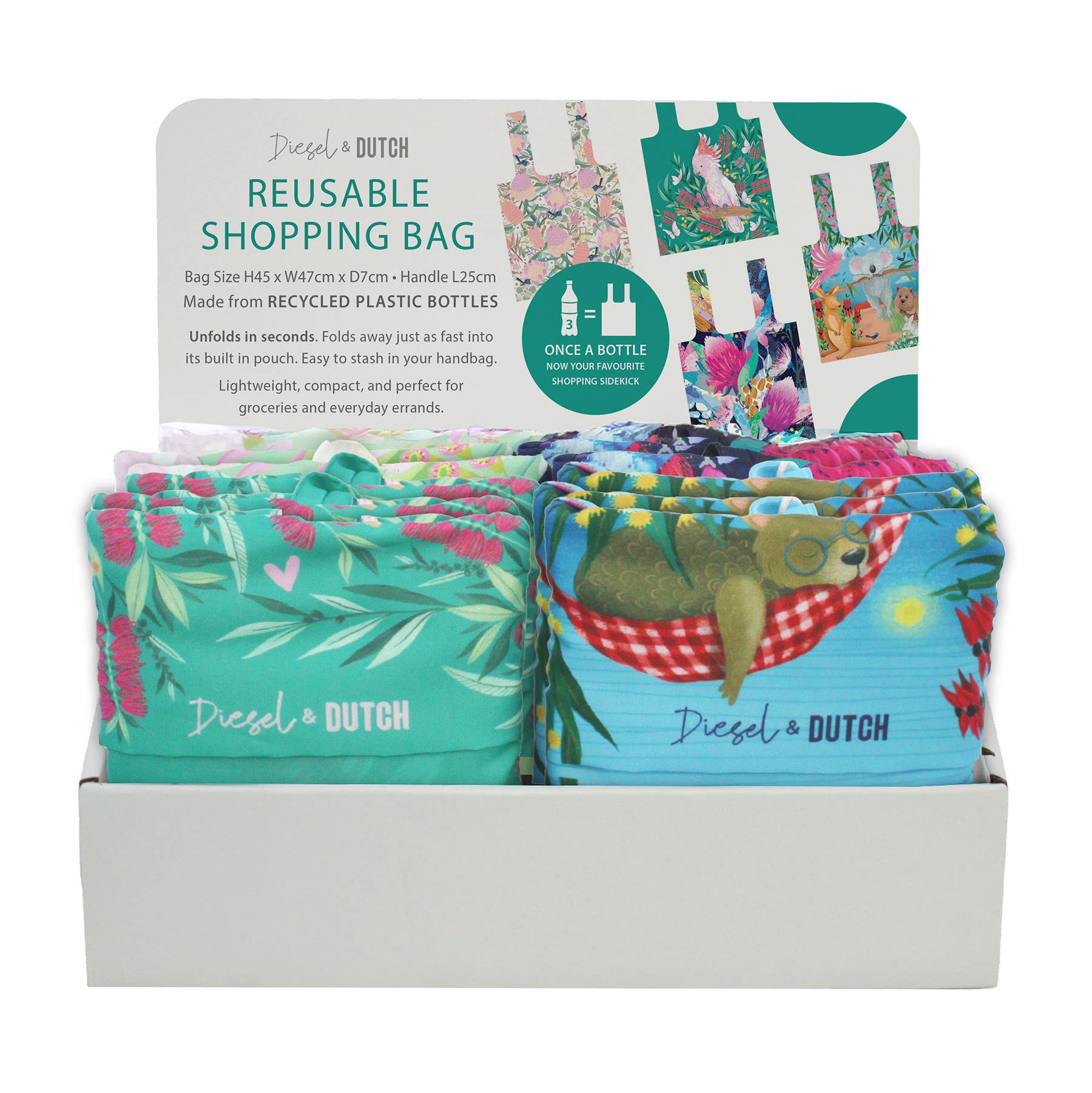 Australian Bliss 100% Recycled eco - friendly shopping bags - Land to Coast