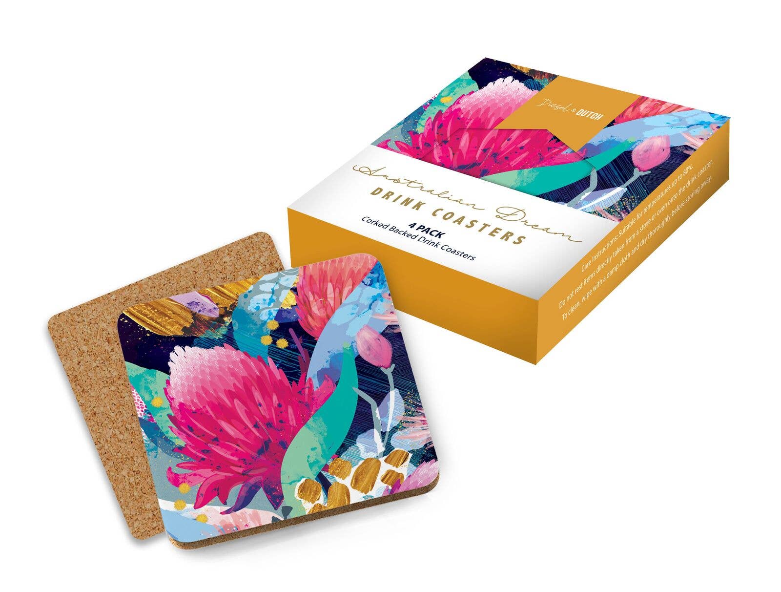 Australian Dream 4pc Drink Coaster Set - Land to Coast