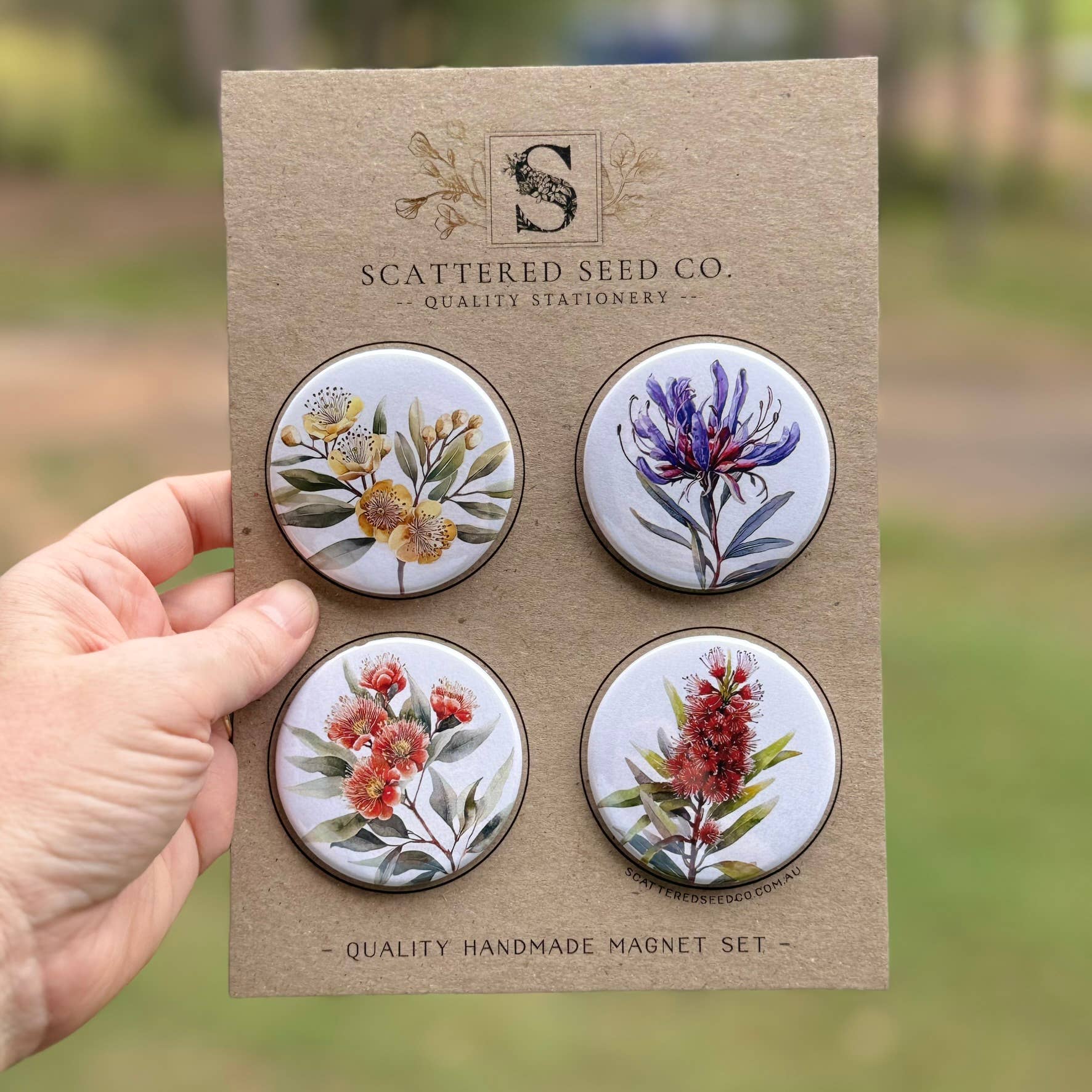 AUSTRALIAN FLORALS Large Magnets set of 4 - SET B - Land to Coast