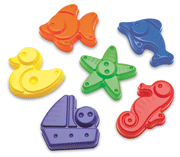 Plasto I’M GREEN 6pc Sand Play Moulds Bioplastic 2441ECO