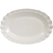 Platter Minorca Oval Ivory XL handmade Stoneware ceramic 49x33.5x6cm