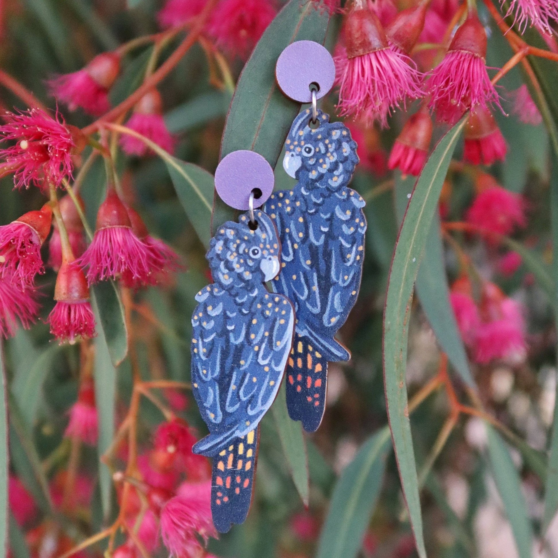 Black Cockatoo Australian Bird Earrings - Land to Coast