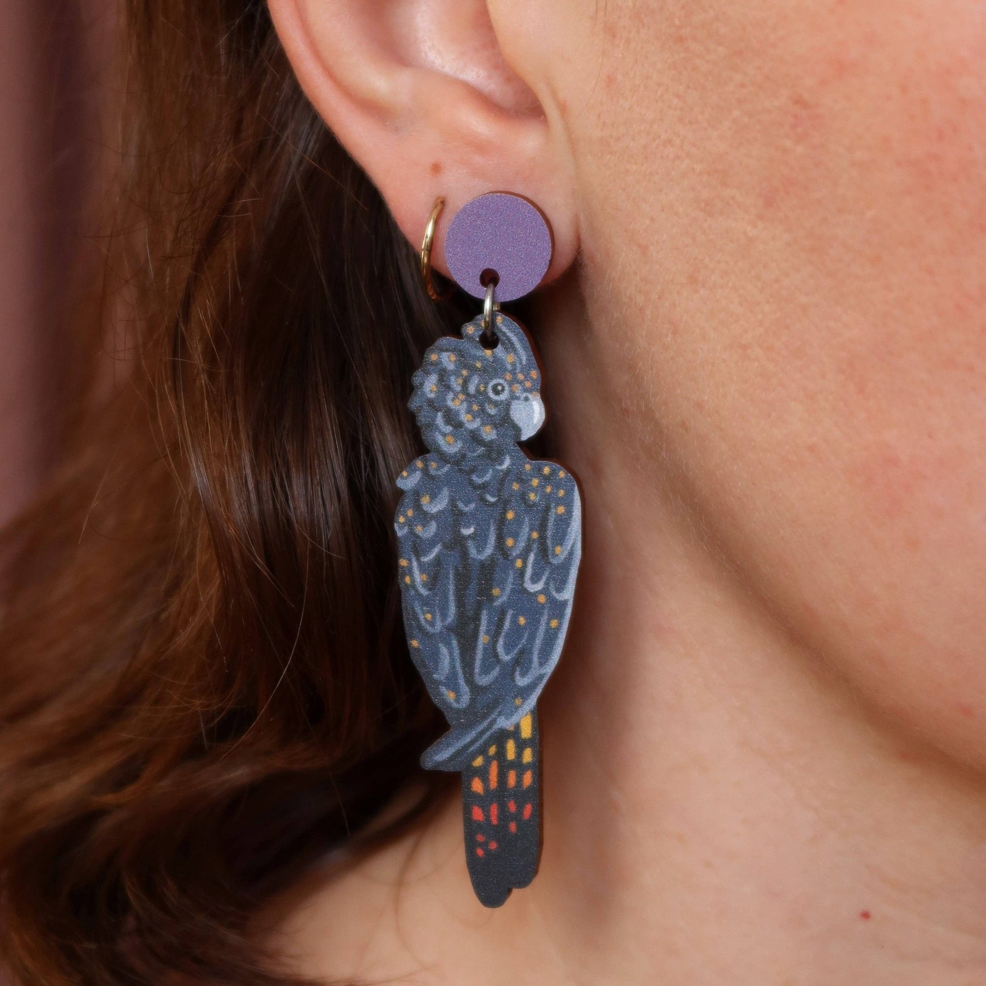 Black Cockatoo Australian Bird Earrings - Land to Coast