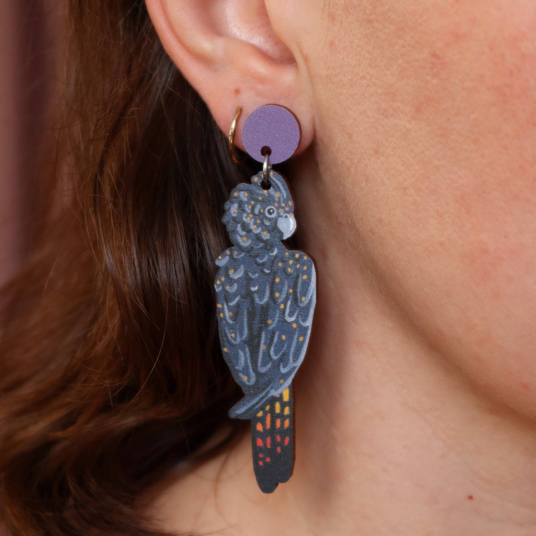 Black Cockatoo Australian Bird Earrings - Land to Coast