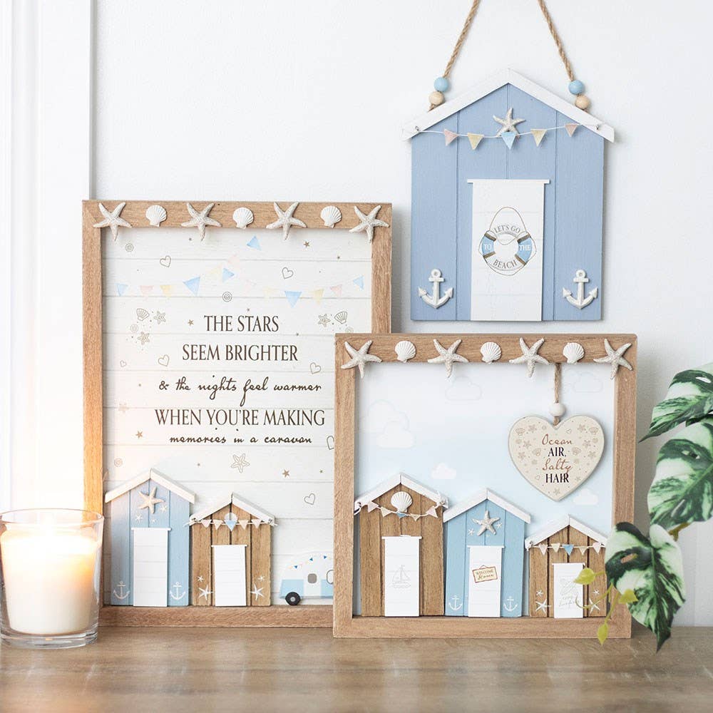 Blue Life Ring Beach Hut Hanging Decoration - Land to Coast