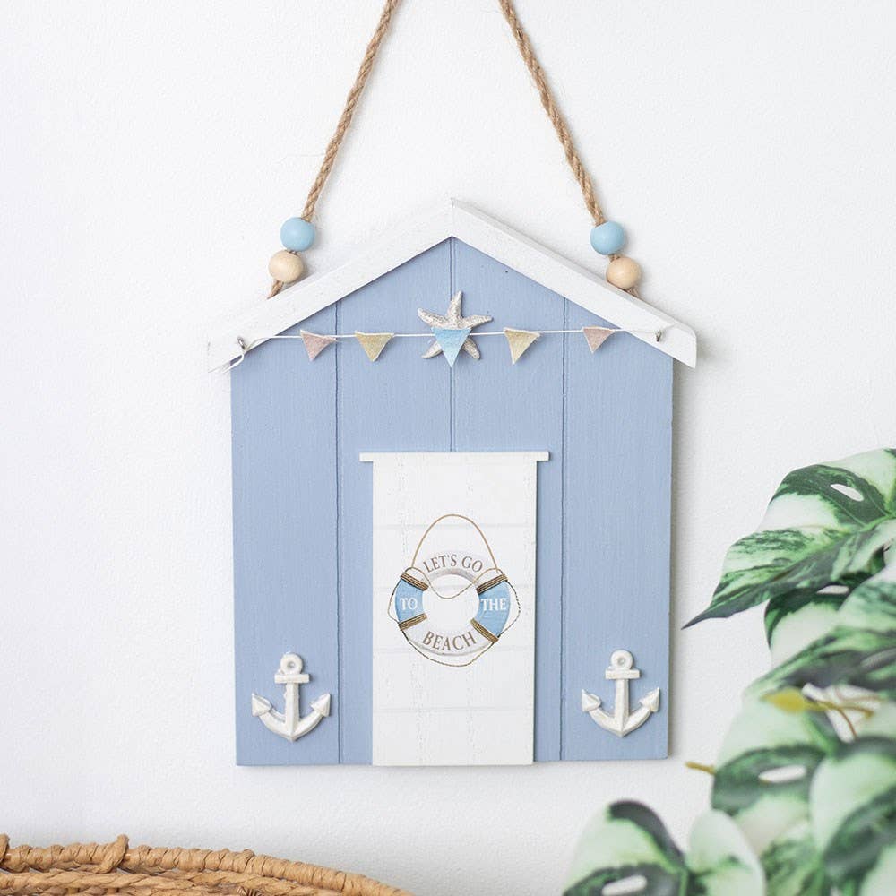 Blue Life Ring Beach Hut Hanging Decoration - Land to Coast