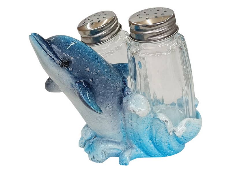 Blue Marble Dolphin Salt & Pepper Shaker - Land to Coast