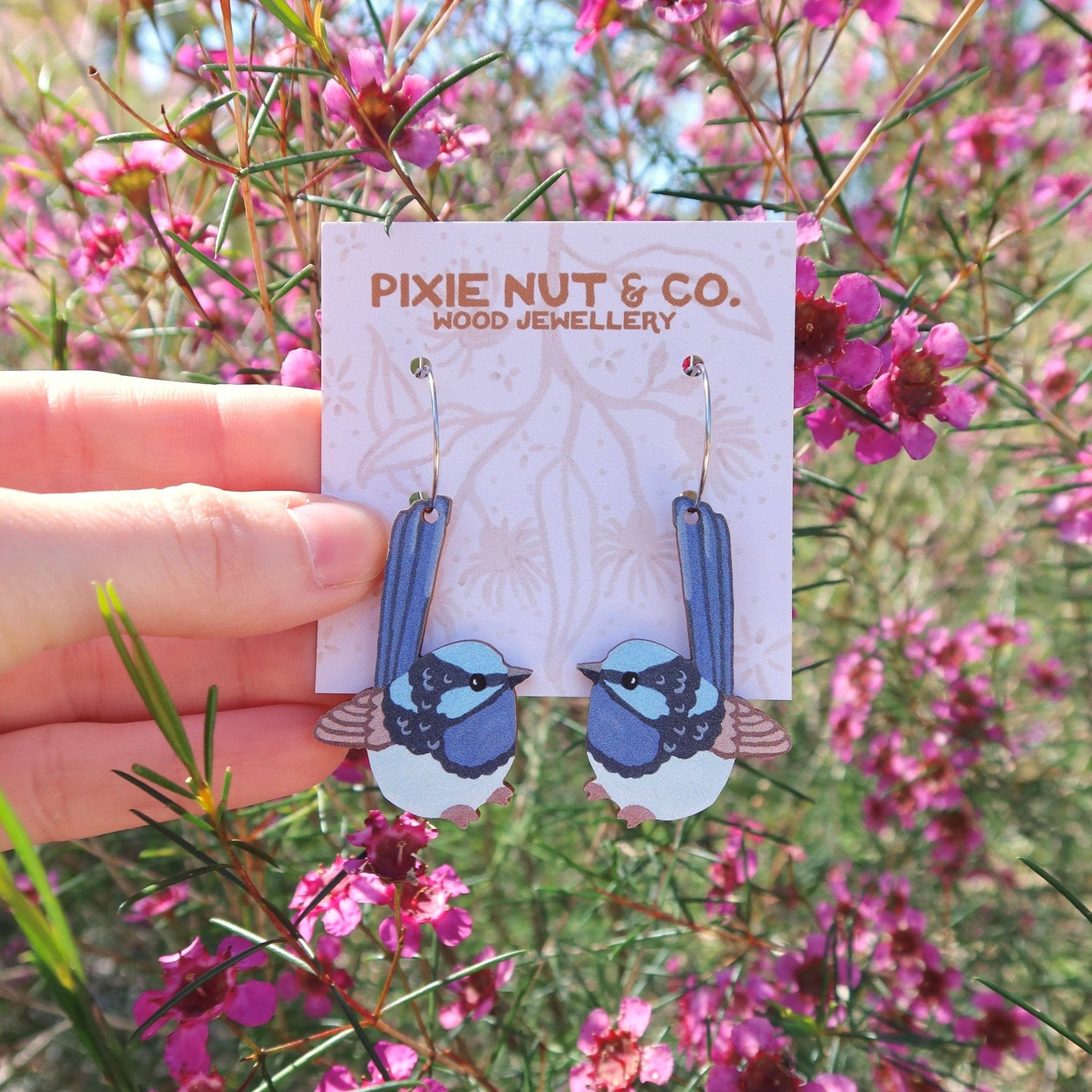 Blue Wren Australian Bird Earrings - Land to Coast