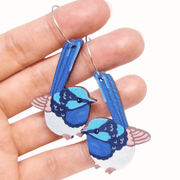 Blue Wren Australian Bird Earrings - Land to Coast